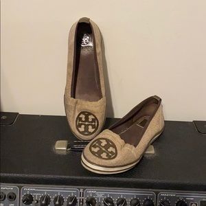 Tory Burch brown canvas sneakers